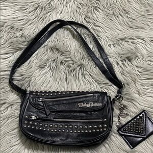 Harley-Davidson Black Shoulder Bag with Silver Studs